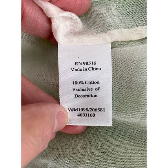 Coldwater Creek Women's S Cream Brown Sleeveless Ruffle Button Up Tank Top - Picture 6 of 8